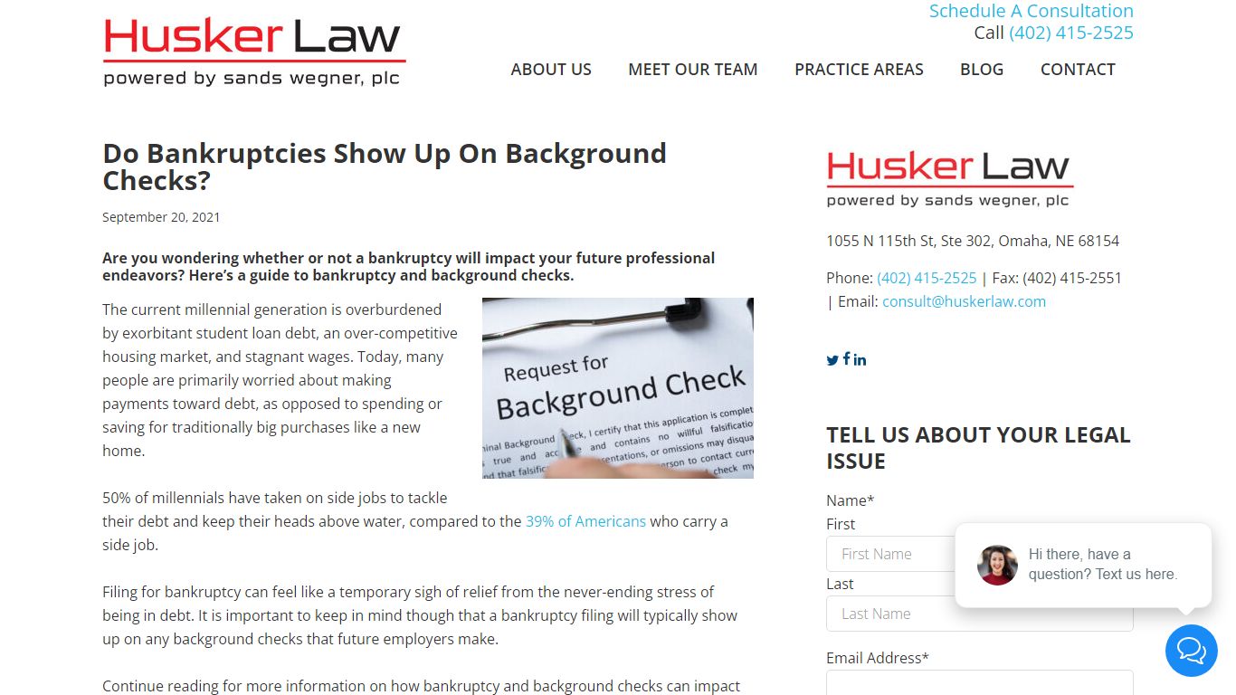Do Bankruptcies Show Up On Background Checks? - Husker Law